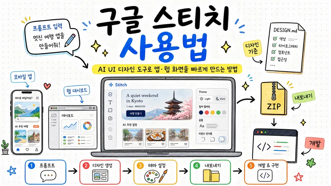 AI와 UI 디자인, 스티치로 교육 현장 앱을 빠르게 구현하는 전략