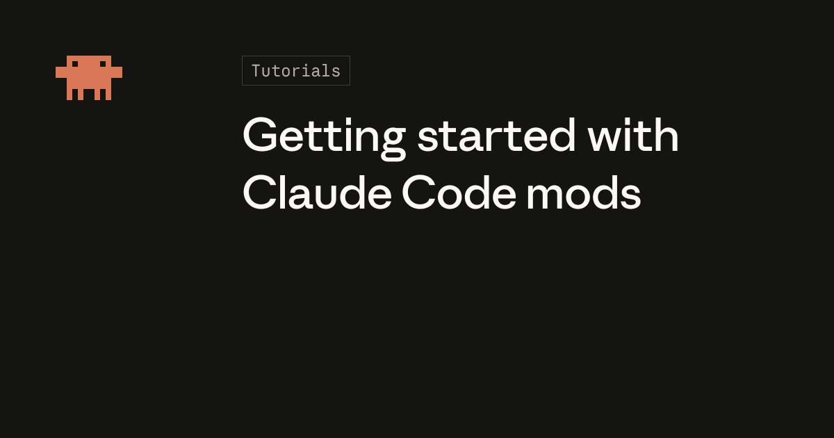 claude.dev 블로그 튜토리얼 표지, Getting started with Claude Code mods