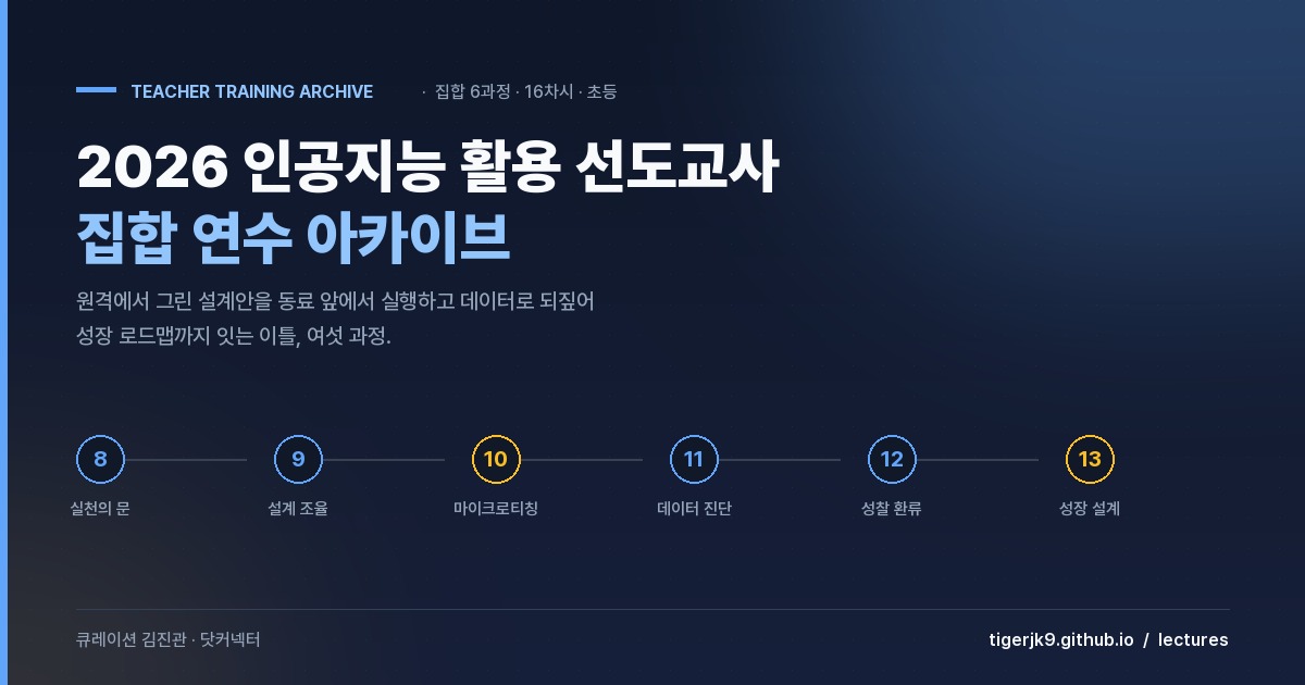 2026 인공지능 활용 선도교사 집합 연수