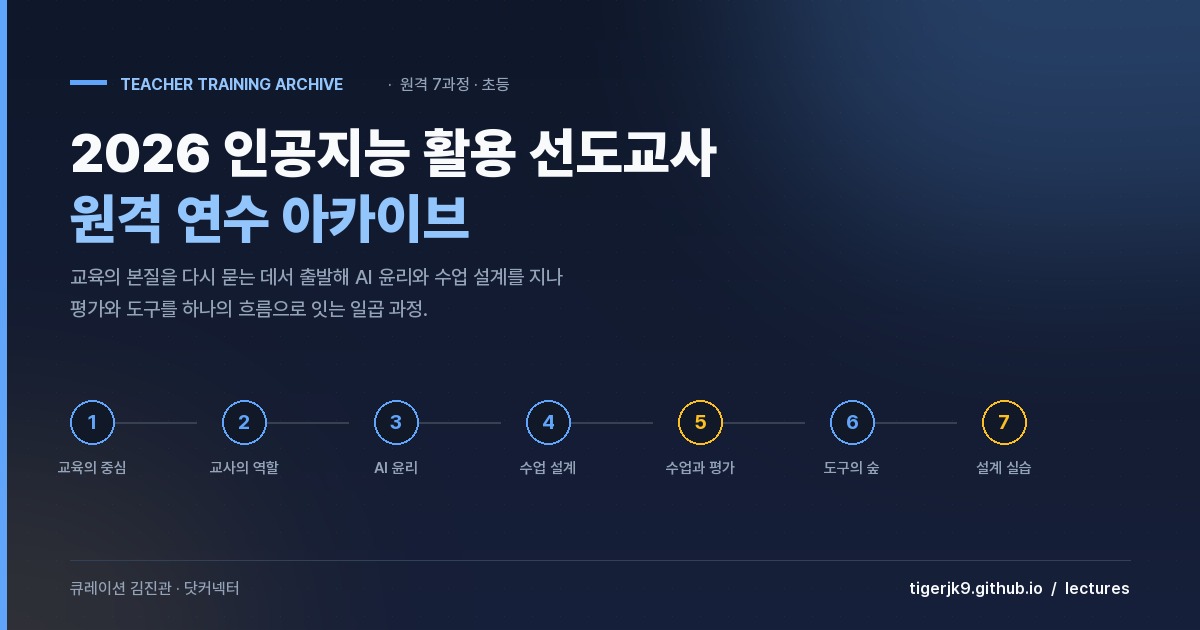 2026 인공지능 활용 선도교사 원격 연수