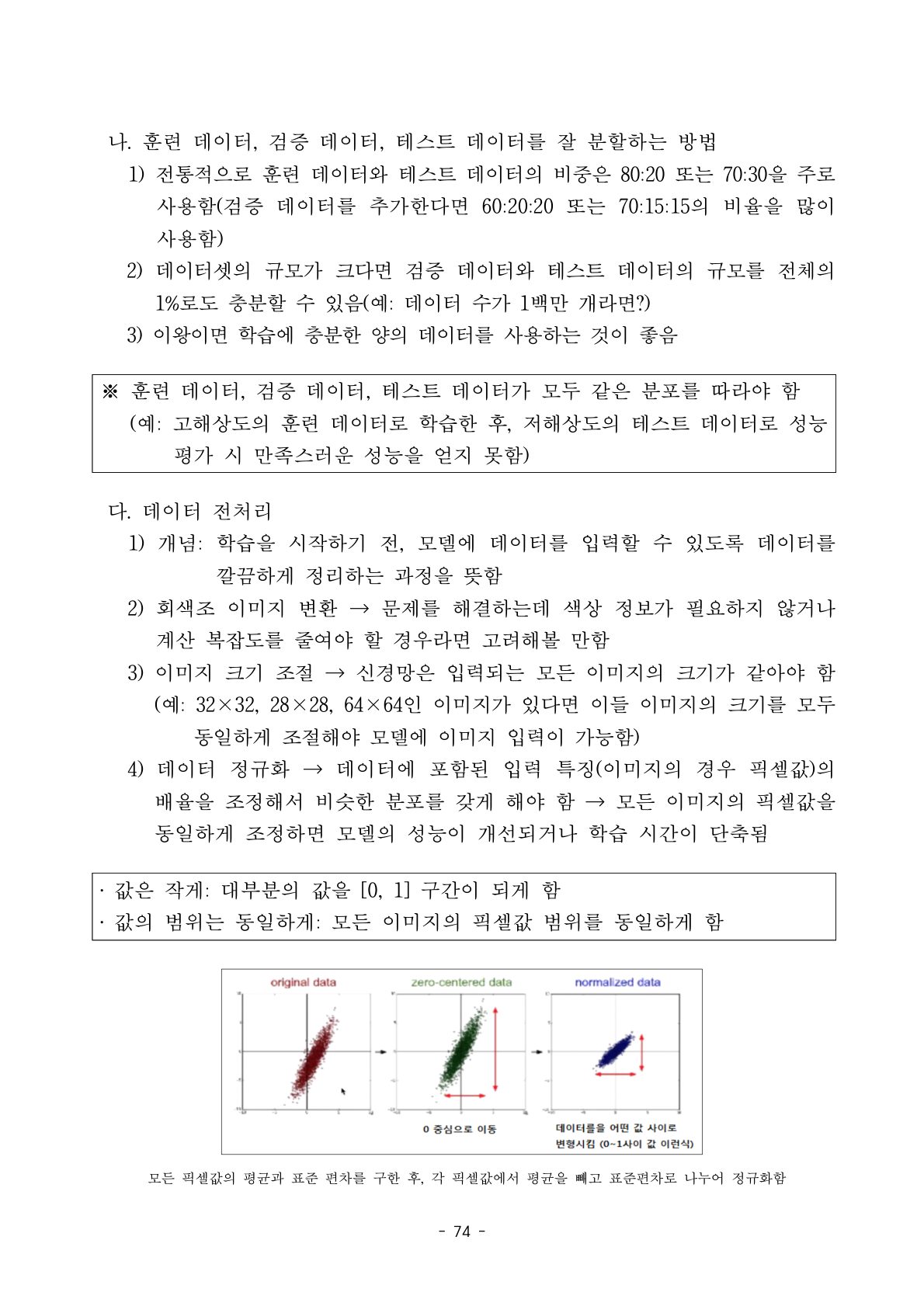 본문 74쪽 — 데이터 분할과 정규화